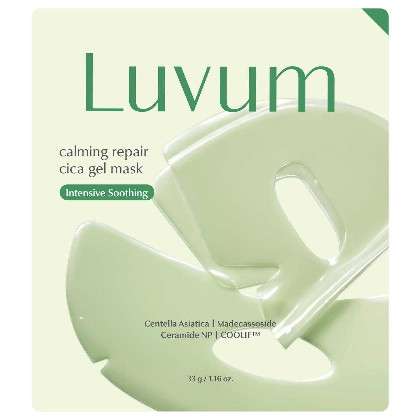 Mascarilla facial de gel calmante de cica Calming Repair Cica Gel Mask - LUVUM